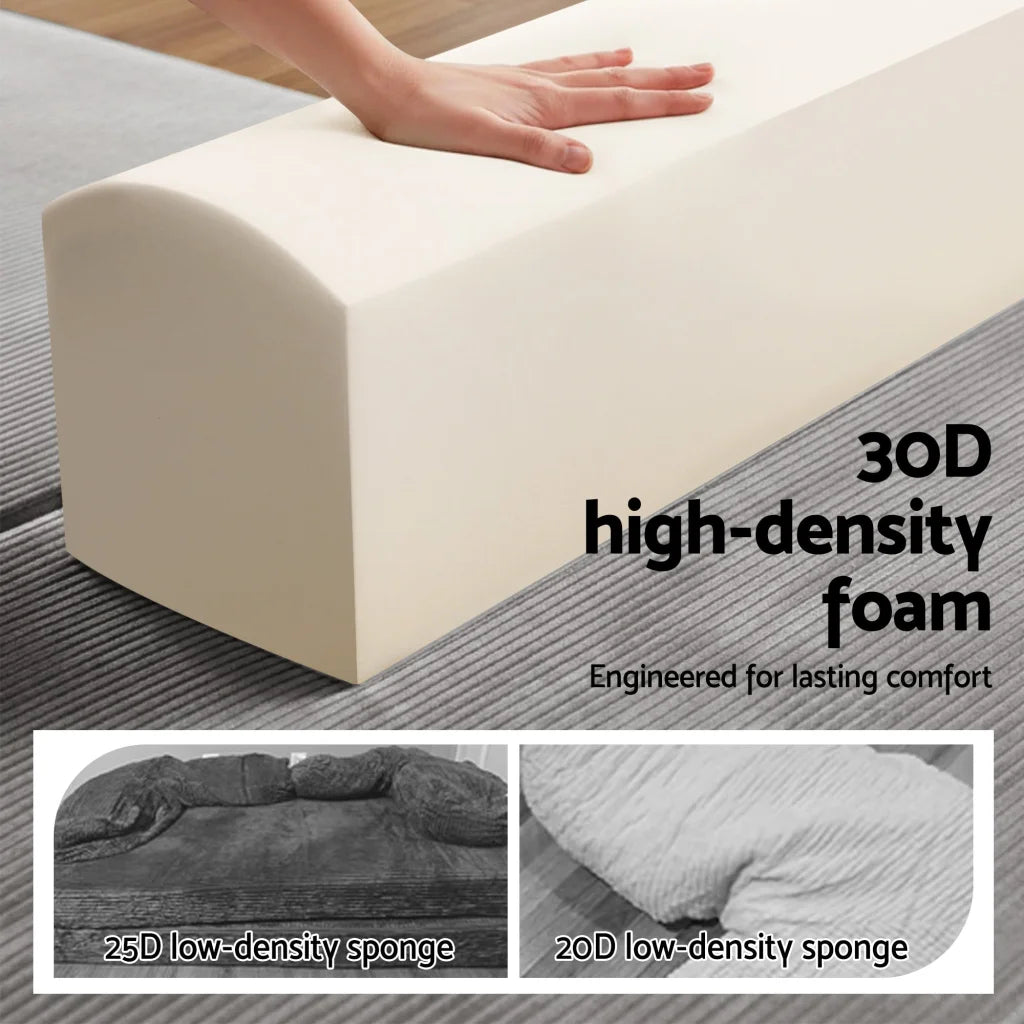 Grey convertible folding sofa with bed 30d high density