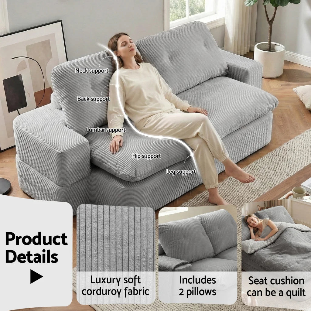 Convertible Folding Sofa Bed 30D High Density Foam Boneless
