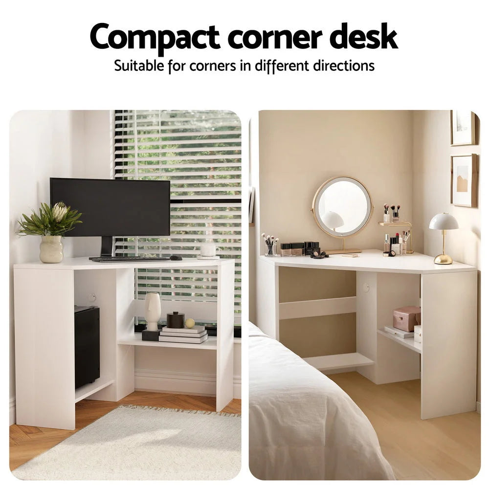 Artiss Corner Computer Desk Shelves CPU Stand L-shape Home