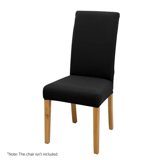 Set of four black dining chairs