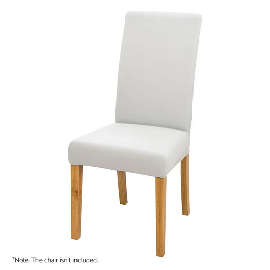 Set of four white dining chairs