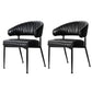 Dining Chairs Set of 2 Leather Hollow Armchair
