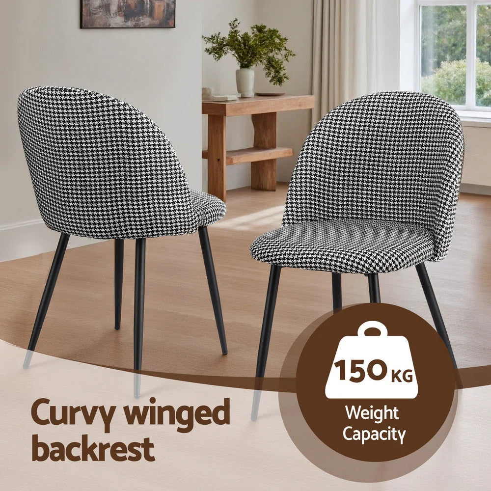 Artiss Dining Chairs Set of 2 Linen Solid Curved