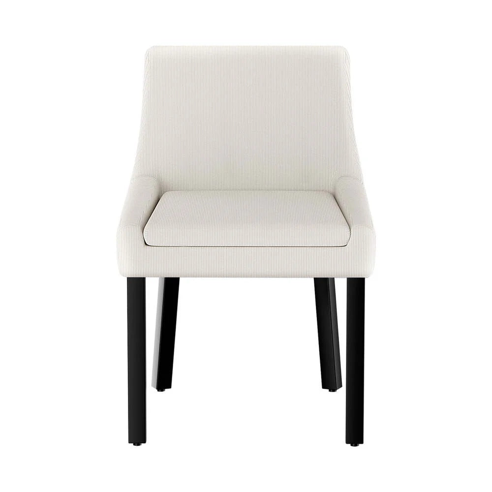 Artiss Dining Chairs Set of 4 Corduroy Wooden Beige
