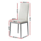 White leather dining chairs set with seat back and support frame
