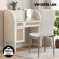 Dining chairs set with channel tufted seat and backrest