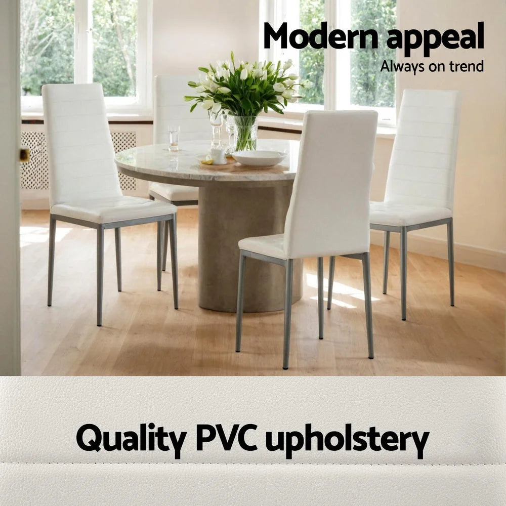 Dining chairs set with channel tufted surface kitchen