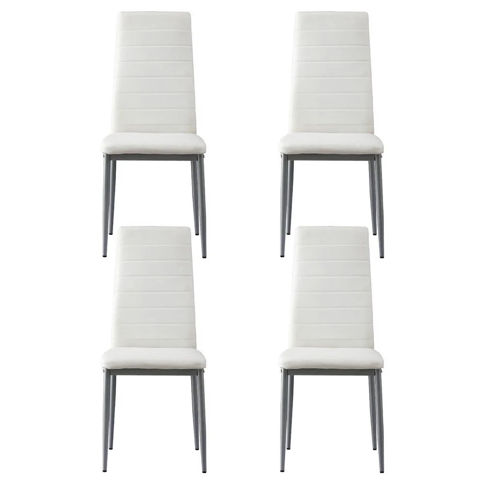 Dining chairs set with channel tufted kitchen