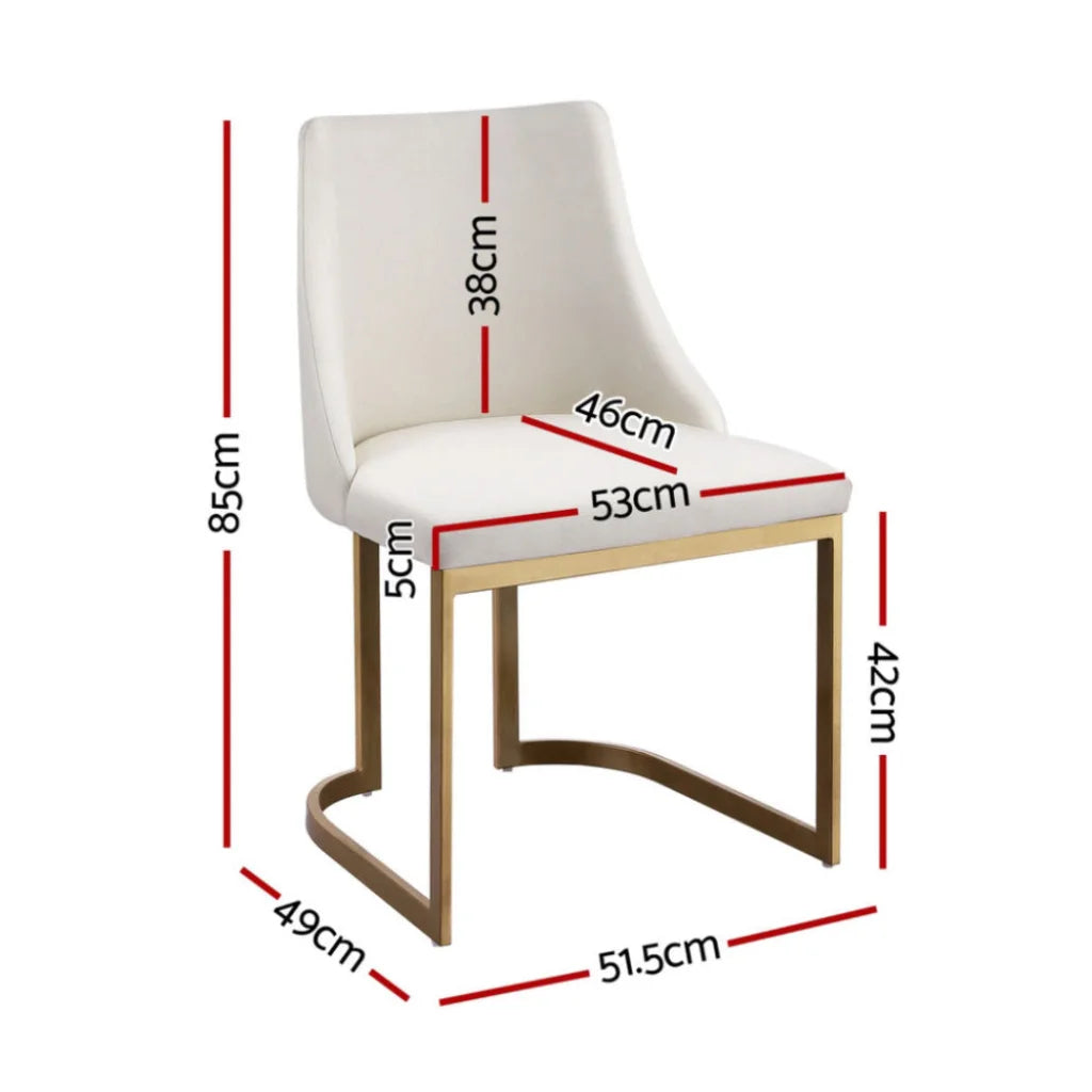 Artiss Dining Chairs Set of 4 Linen Fabric Frame Beige
