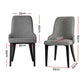 Set of four grey fabric dining chairs