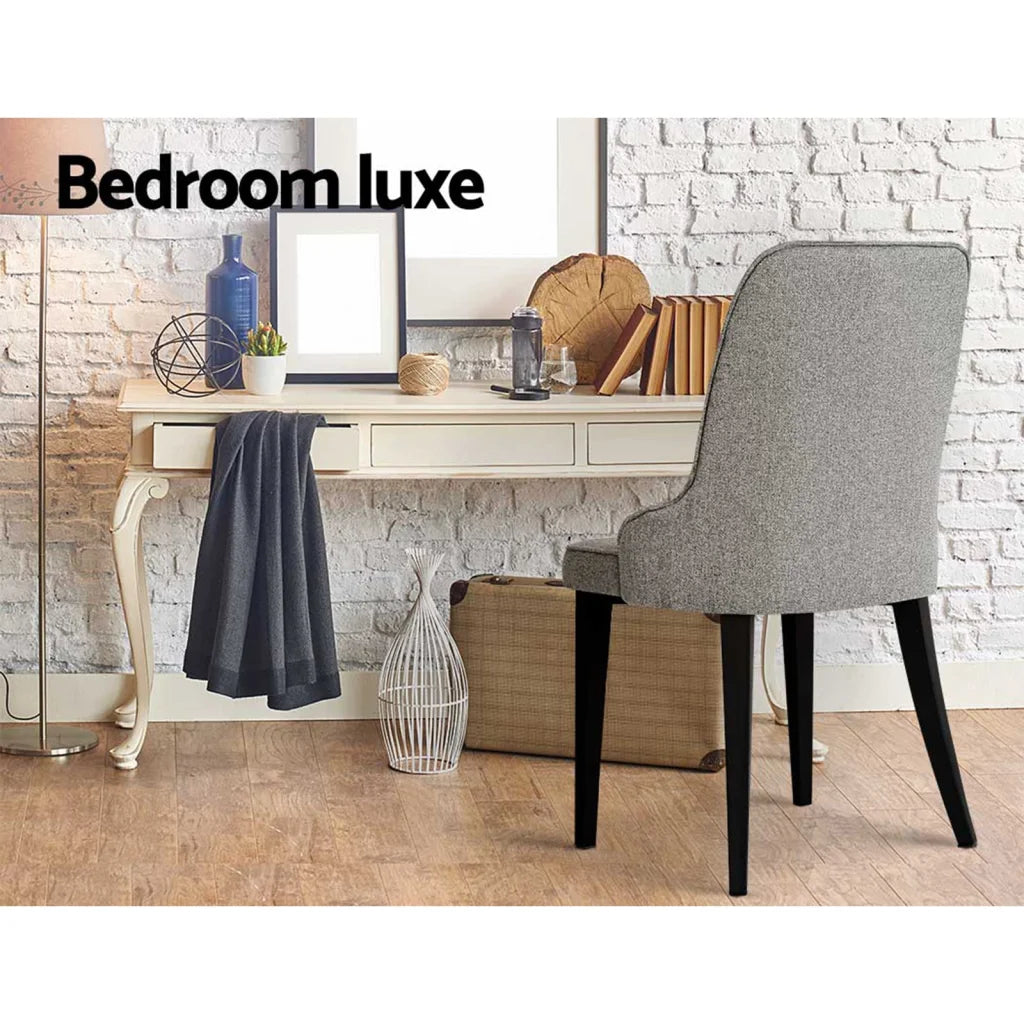 Artiss Dining Chairs Set of 4 Linen Fabric Grey - Furniture