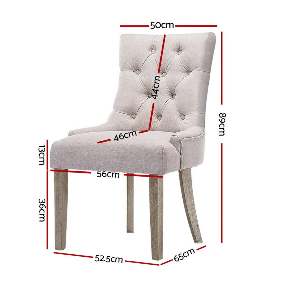 Dining chairs set with linen french provincial