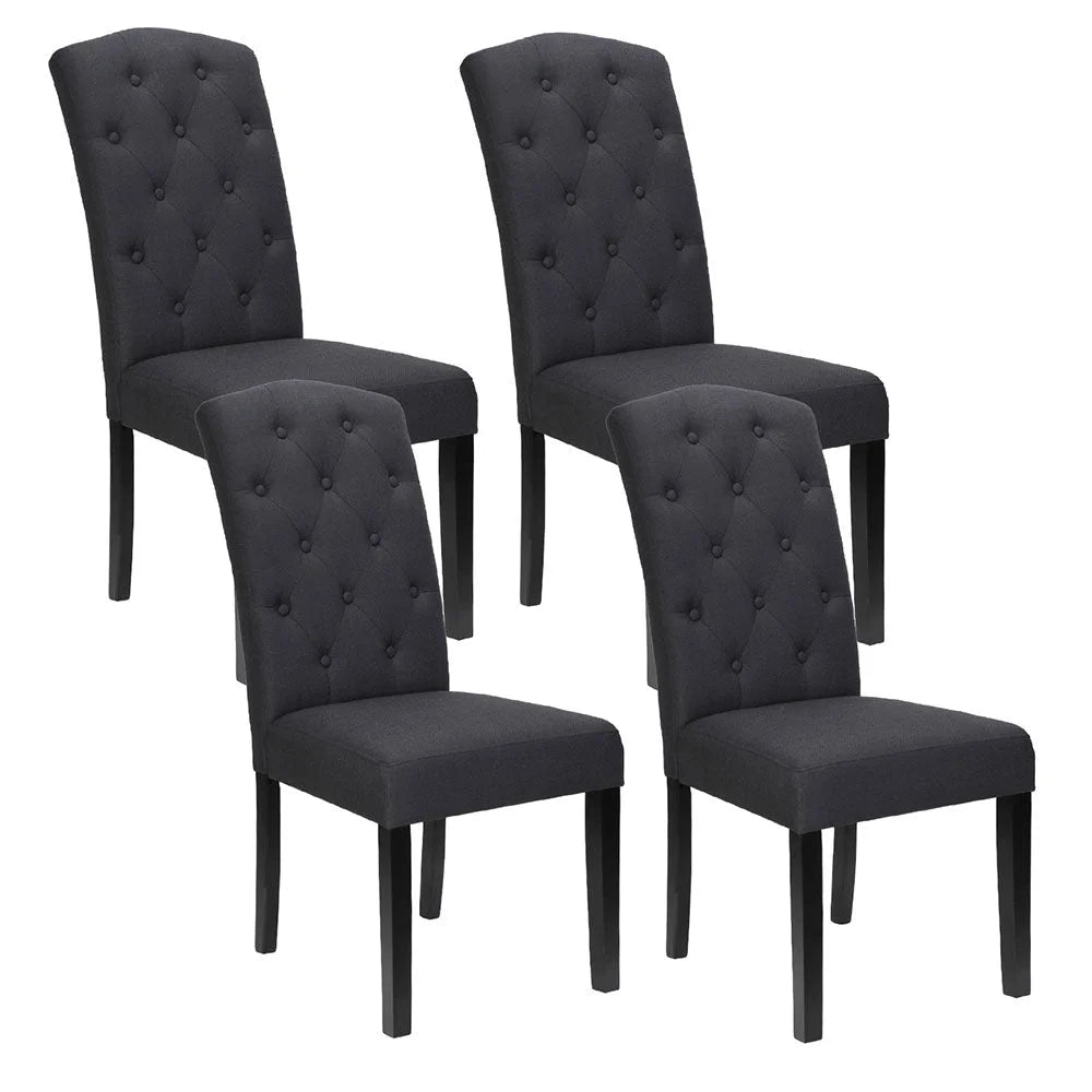 Grey 4 dining chair with chairs linen parsons dark