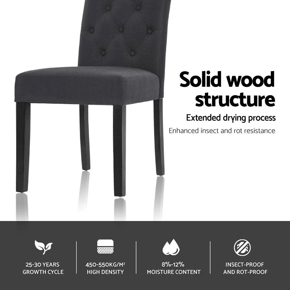 Dining Chairs Set of 4 Linen Parsons Chair