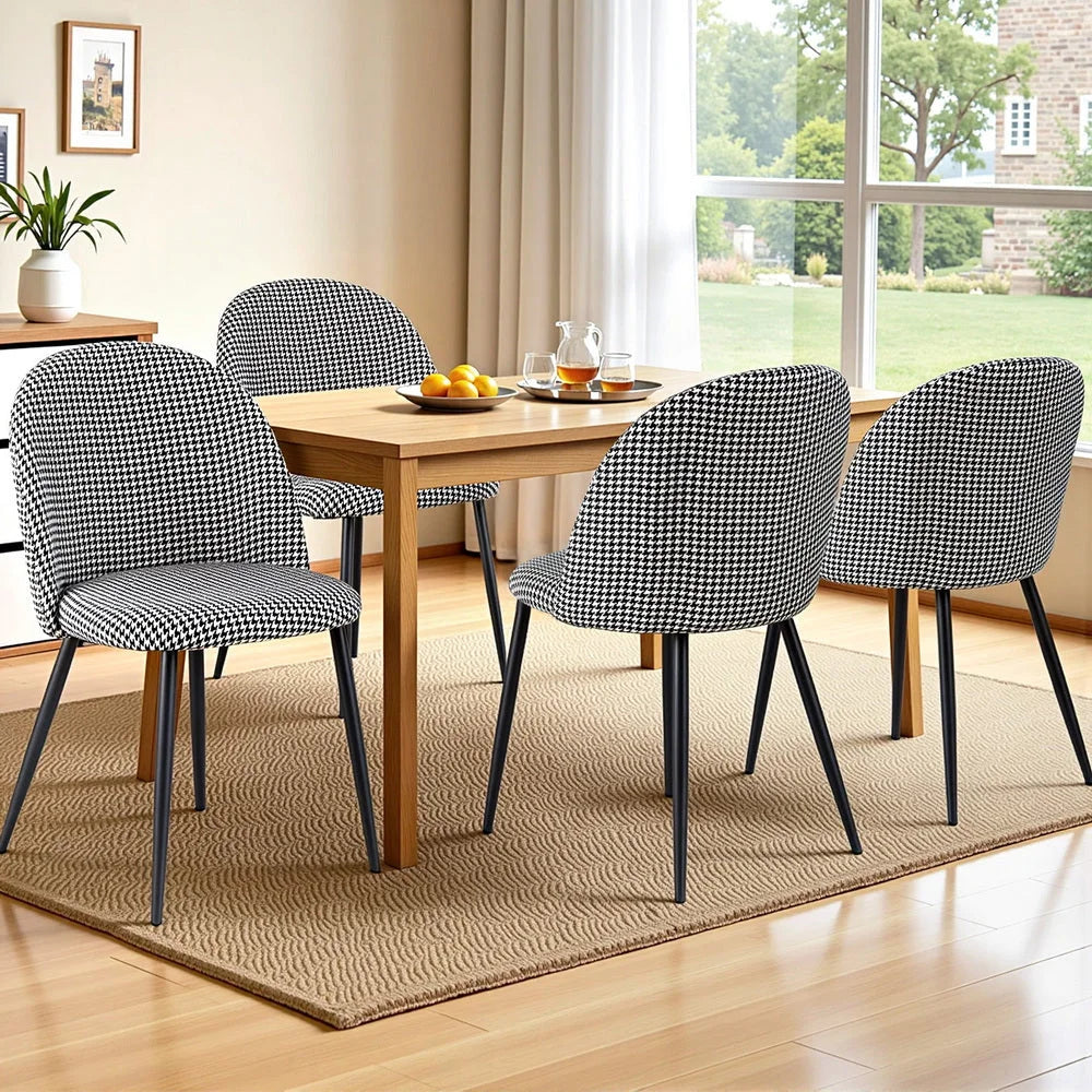 Artiss Dining Chairs Set of 4 Linen Solid Curved