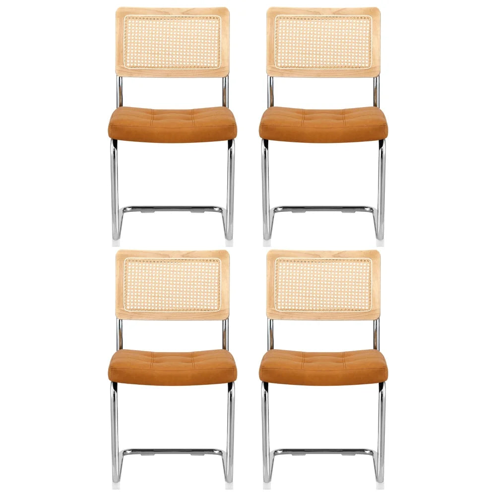 Dining chairs set with PU cantilever kitchen