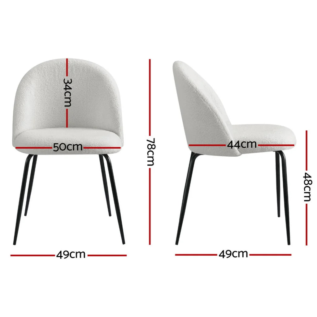 Dining Chairs Set of 4 Sherpa