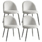 Set of four white dining chairs