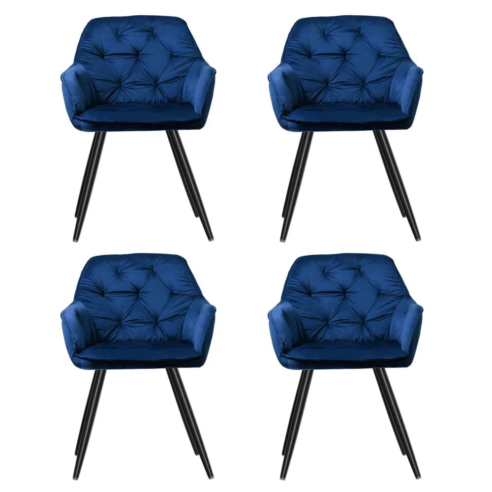 Artiss Dining Chairs Set of 4 Velvet Diamond Tufted