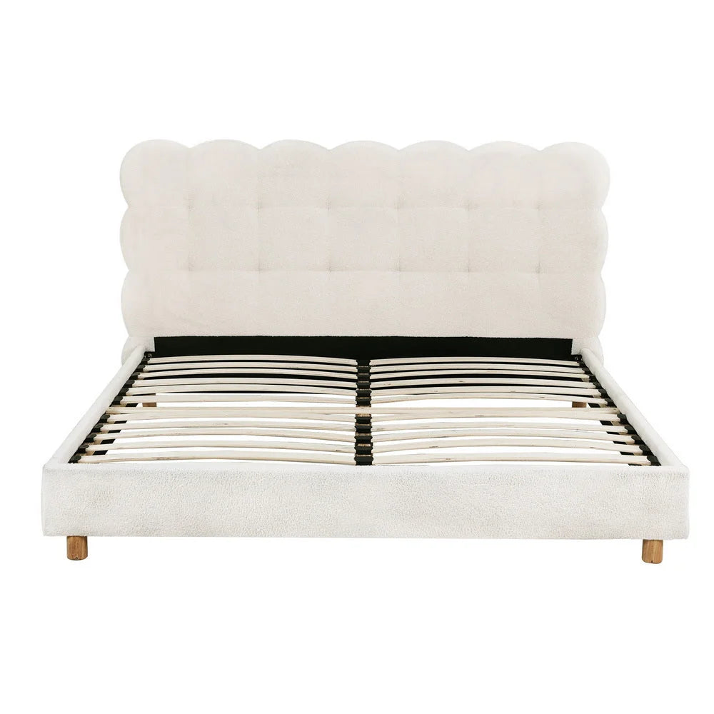 Artiss Double Bed Frame Cloud Headboard Boucle Fabric