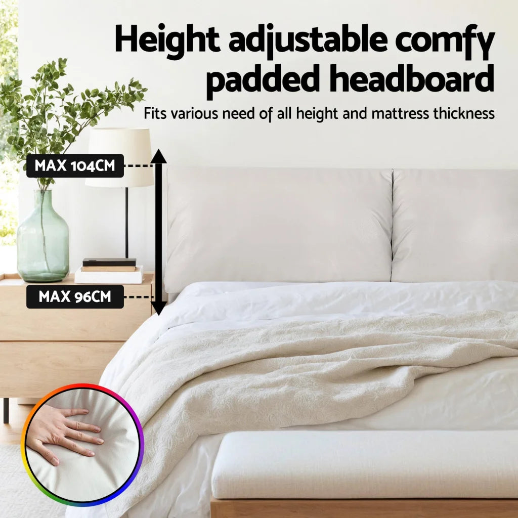 Artiss Double Bed Frame RGB LED Floating Beds Adjustable
