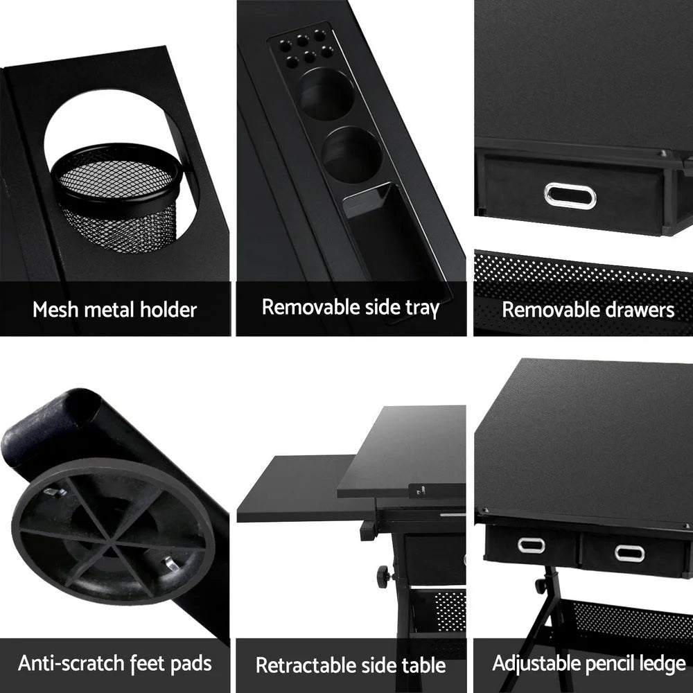 Artiss Drawing Desk Stool Set Drafting Table Adjustable