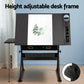 Black home office desk with workstation surface and side shelves