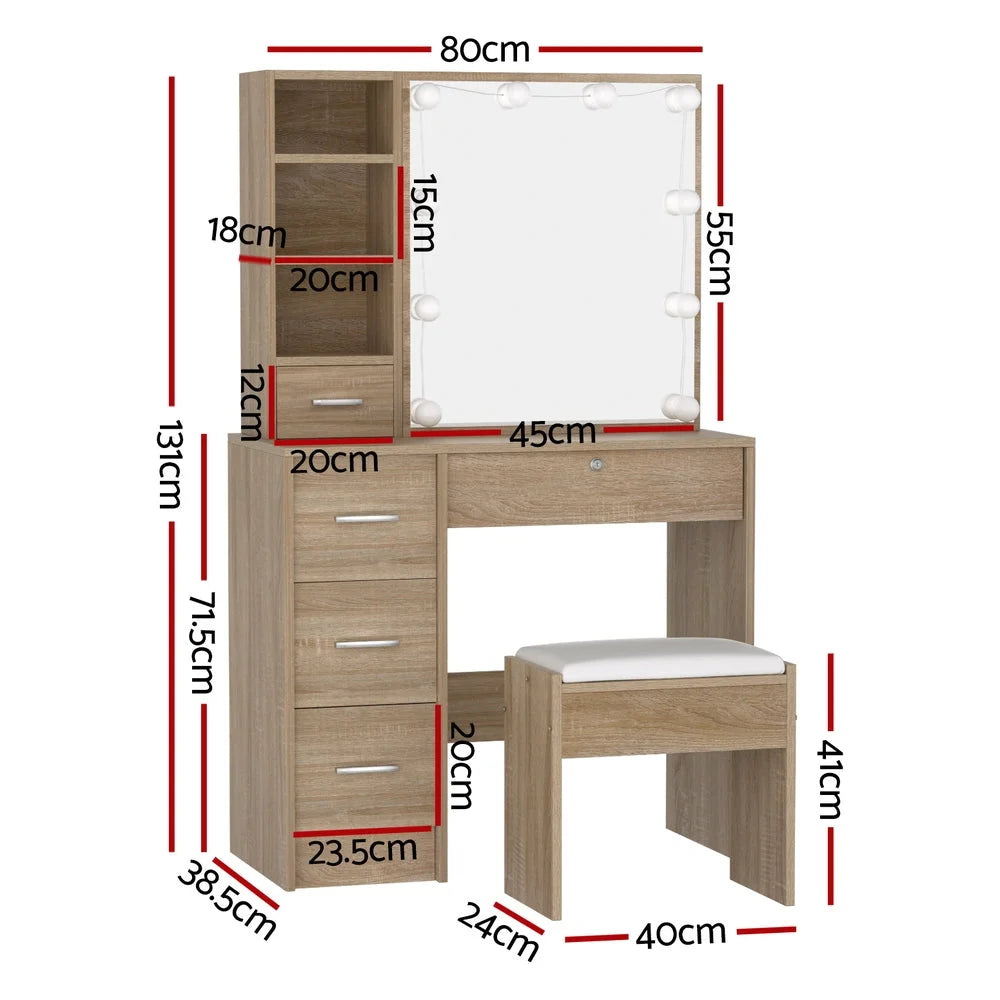 Dressing Table Set Stool 10 LED
