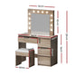 Wood dressing table with pink vanity table and bunny mirror shape
