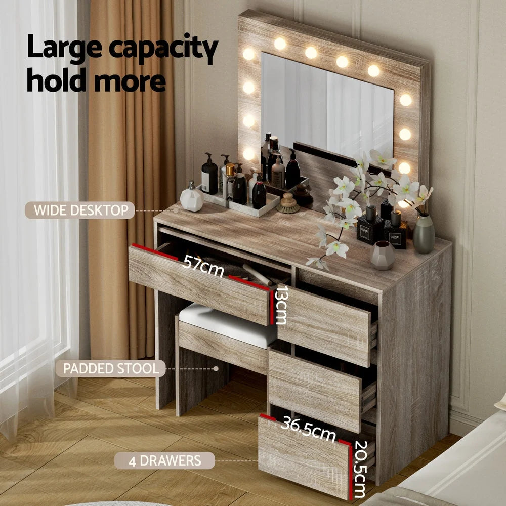 Dressing table set with boxed accessories and matching pieces