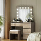 Dressing table set with clear colour, fittings and storage pieces