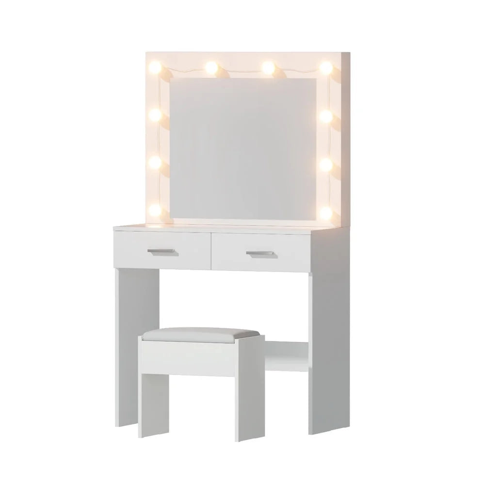Artiss Dressing Table Vanity Desk Set Stool 10 Led Bulbs