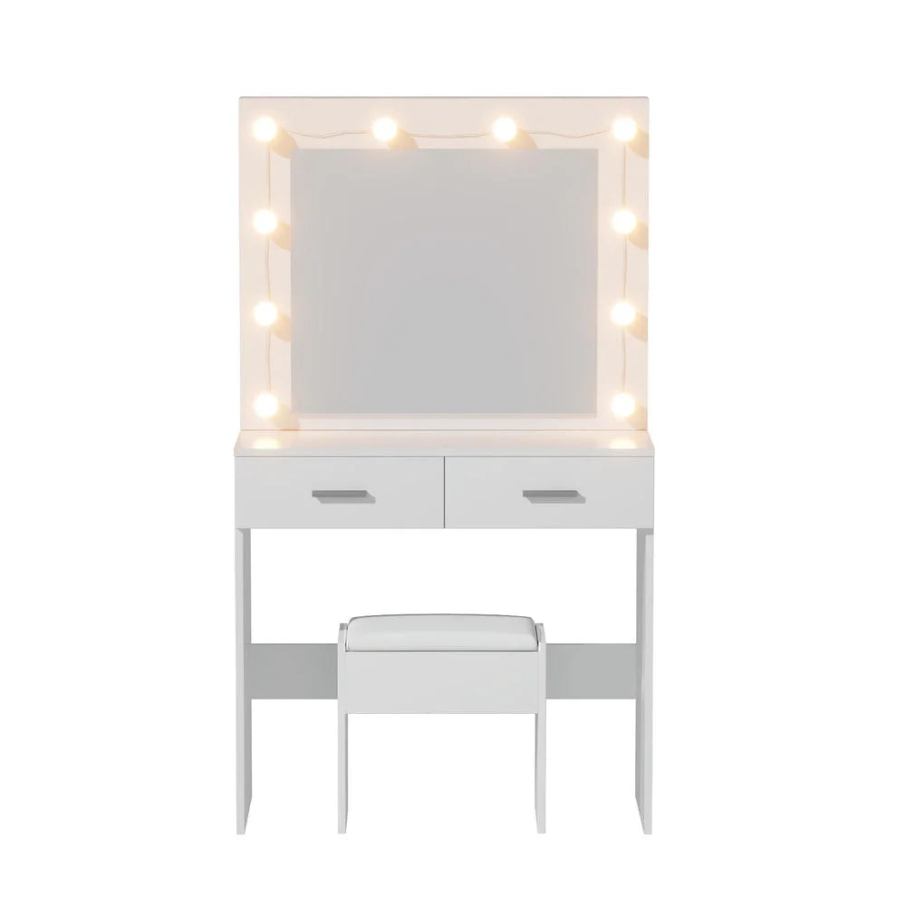 Artiss Dressing Table Vanity Desk Set Stool 10 Led Bulbs
