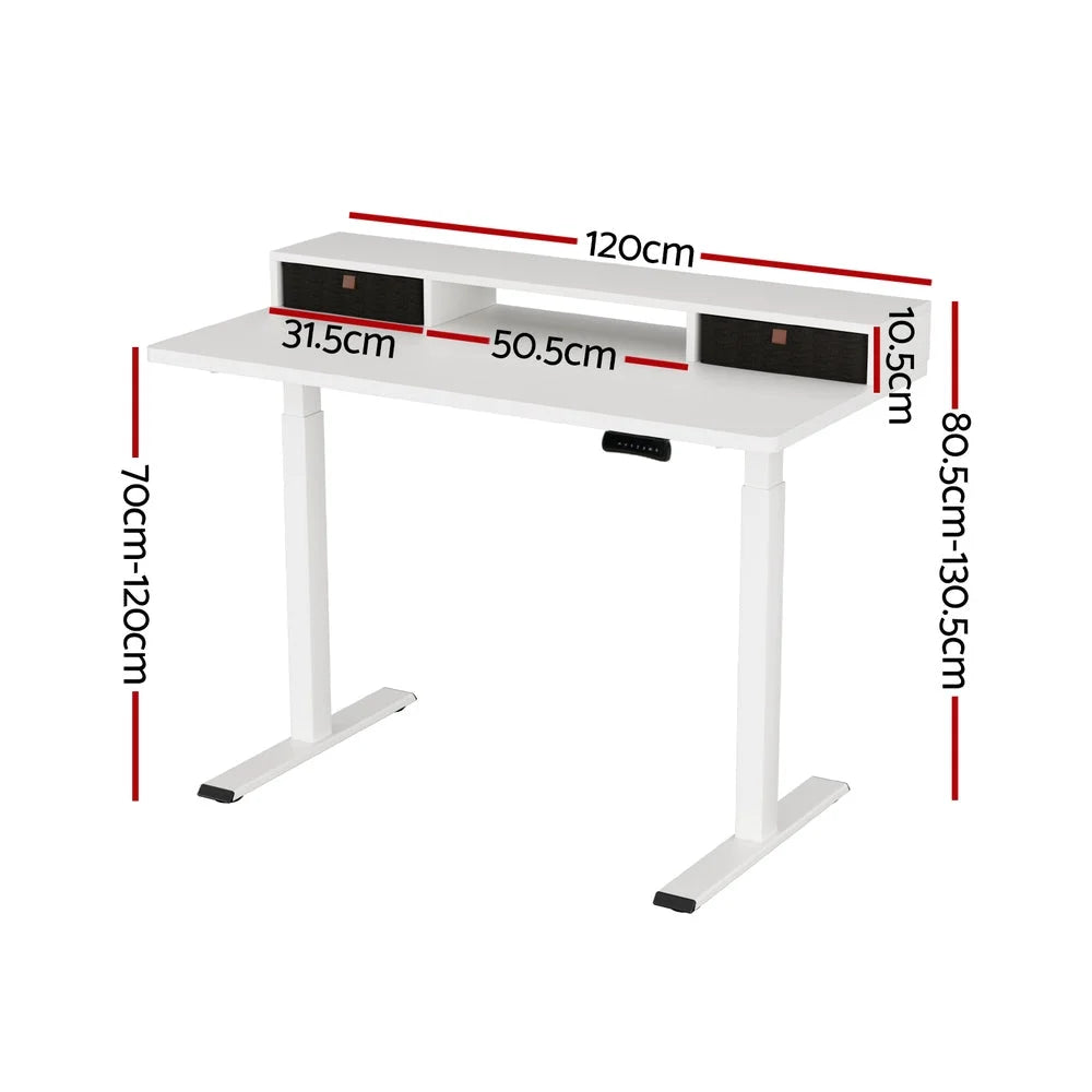 Electric Standing Desk Dual Motor Office Table With Shelf