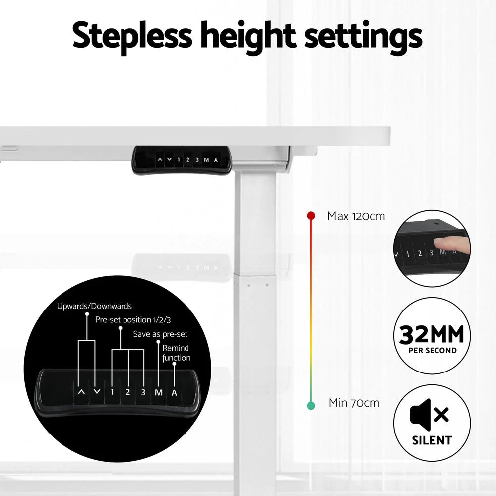 Electric Standing Dual Motor Office Desk Table Shelf