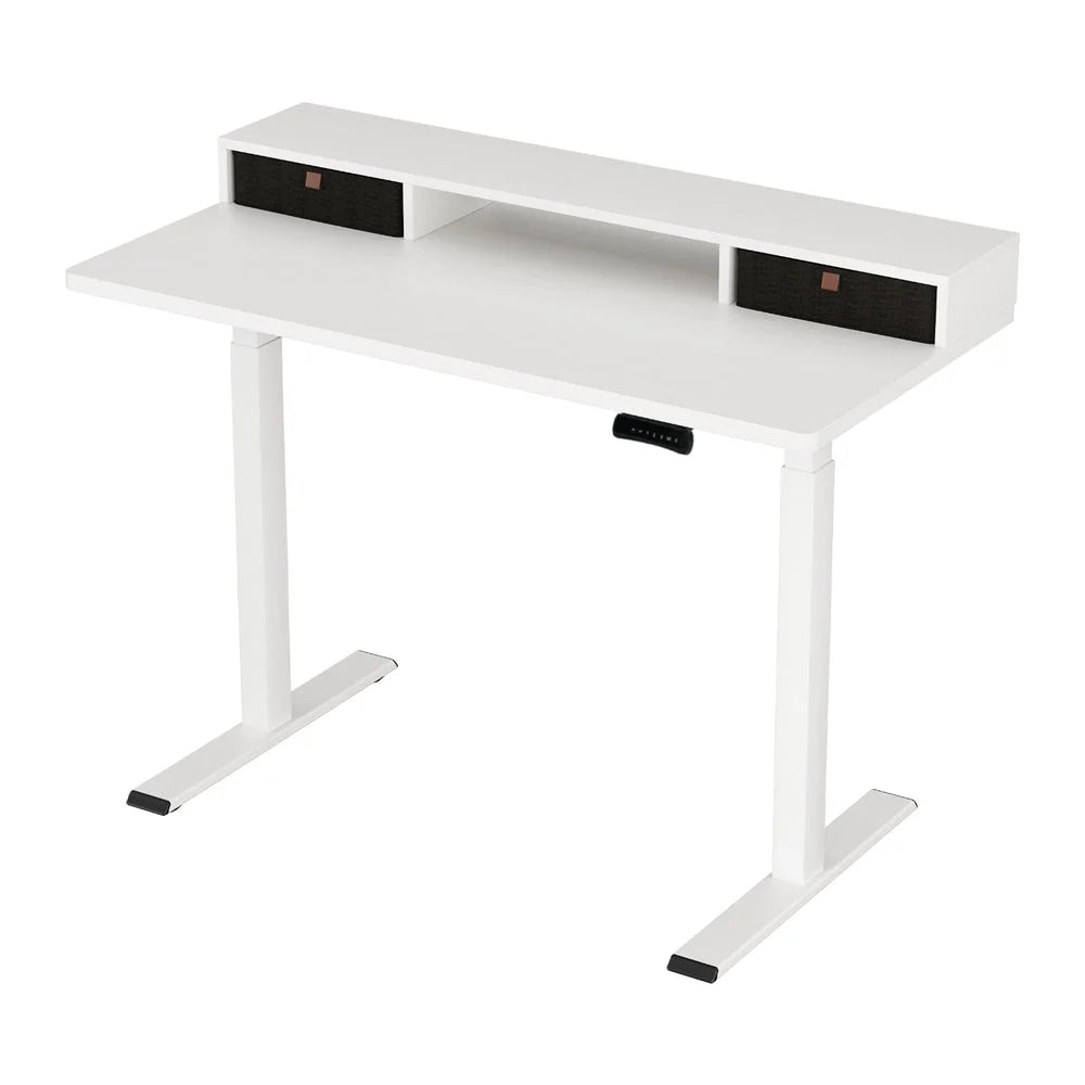 Shelf Electric Standing Dual Motor Office Desk Table