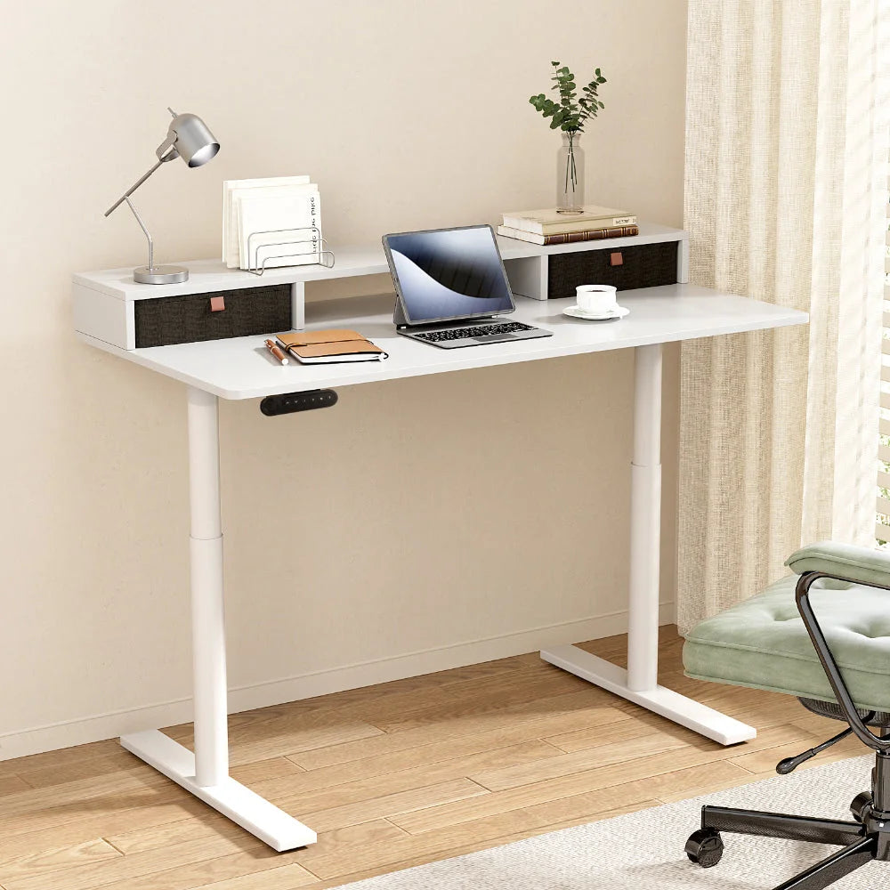 Artiss Electric Standing Desk with Storage Rack Shelf
