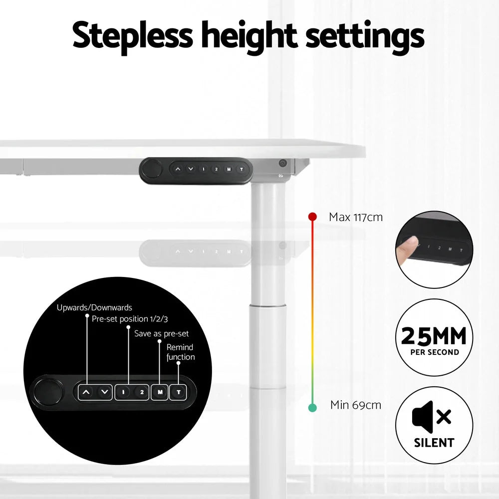 Artiss Electric Standing Desk with Storage Rack Shelf