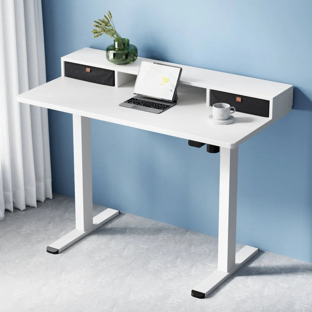 Artiss Electric Standing Desk with Storage Shelf Drawer