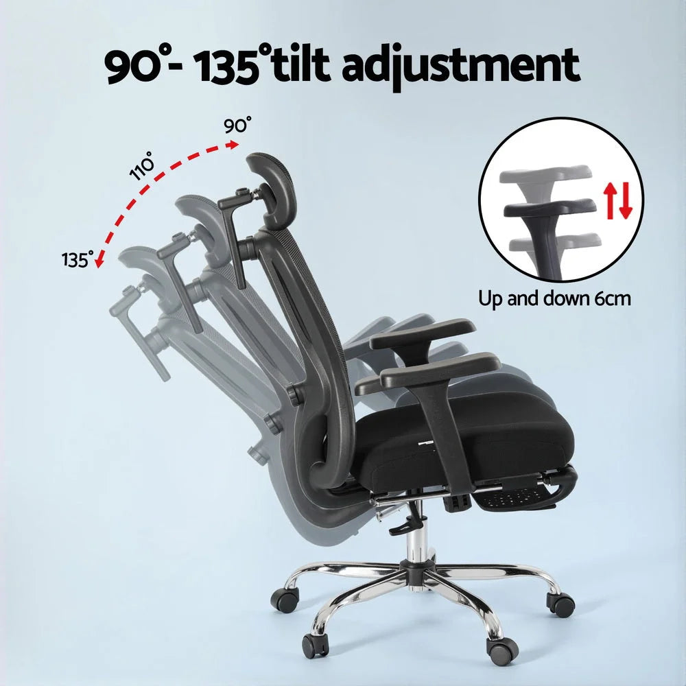 Artiss Ergonomic Mesh Office Chair Black - Furniture >
