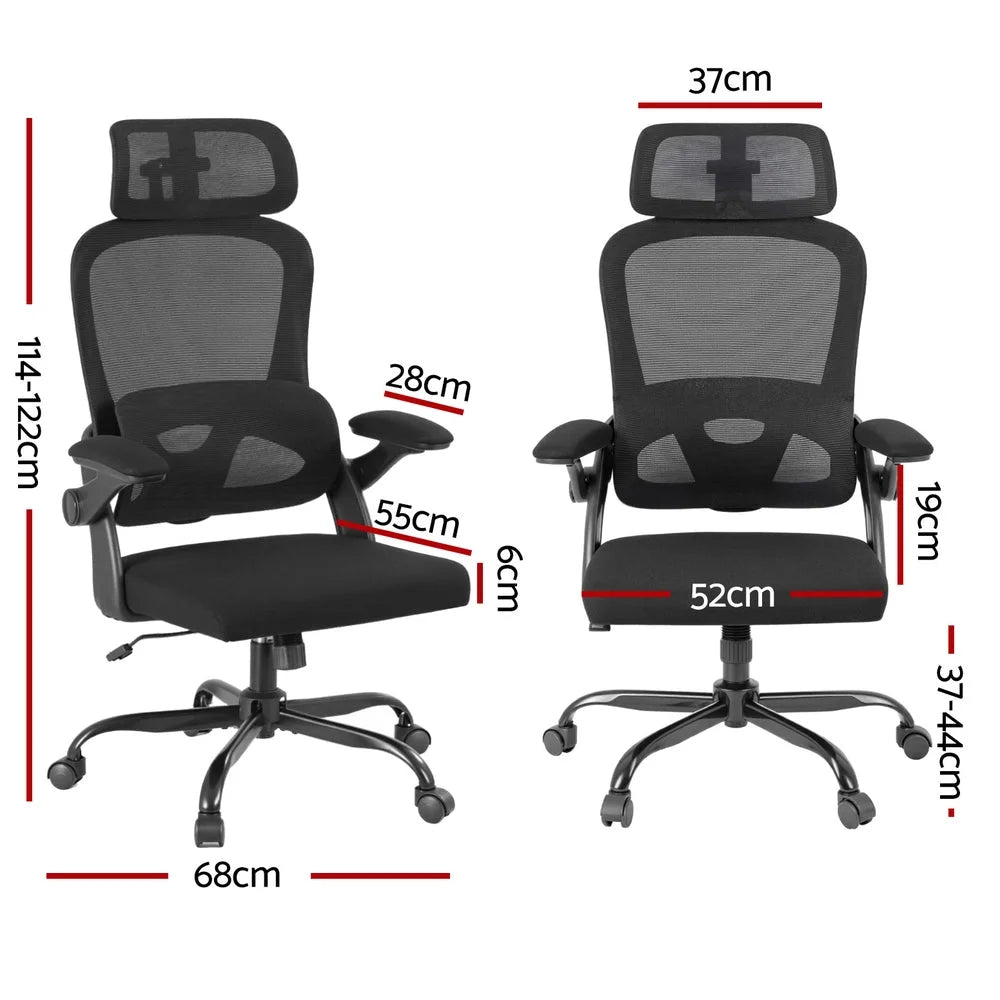 Artiss Ergonomic Office Chair Mesh Chairs Black - Furniture