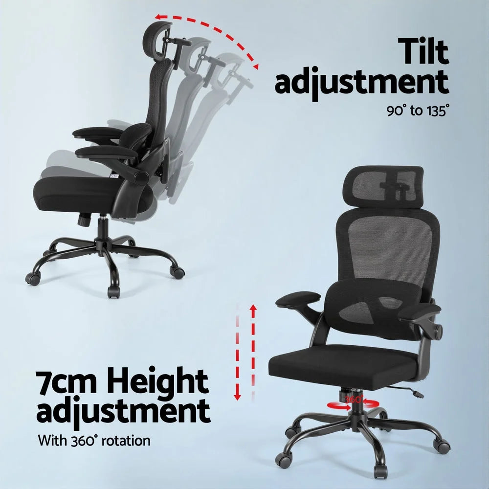 Artiss Ergonomic Office Chair Mesh Chairs Black - Furniture