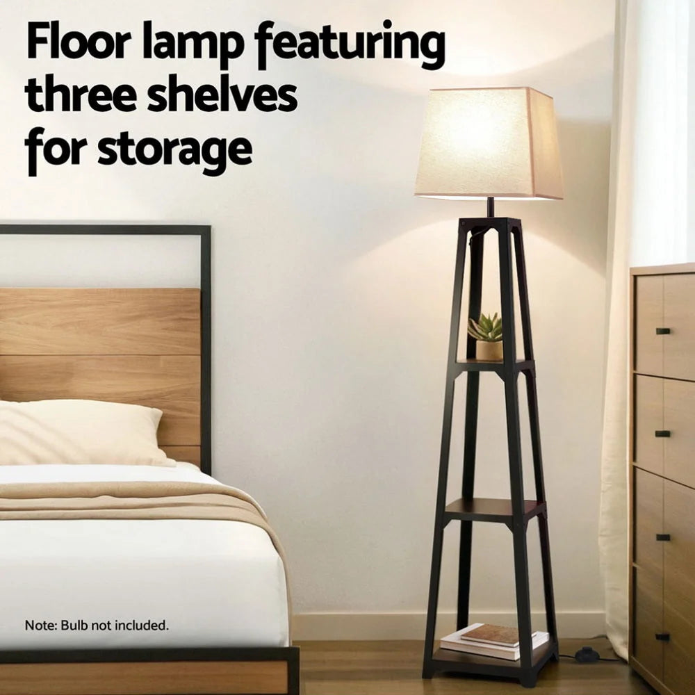 Artiss Floor Lamp 3 Tier Shelf Storage LED Light Stand Home