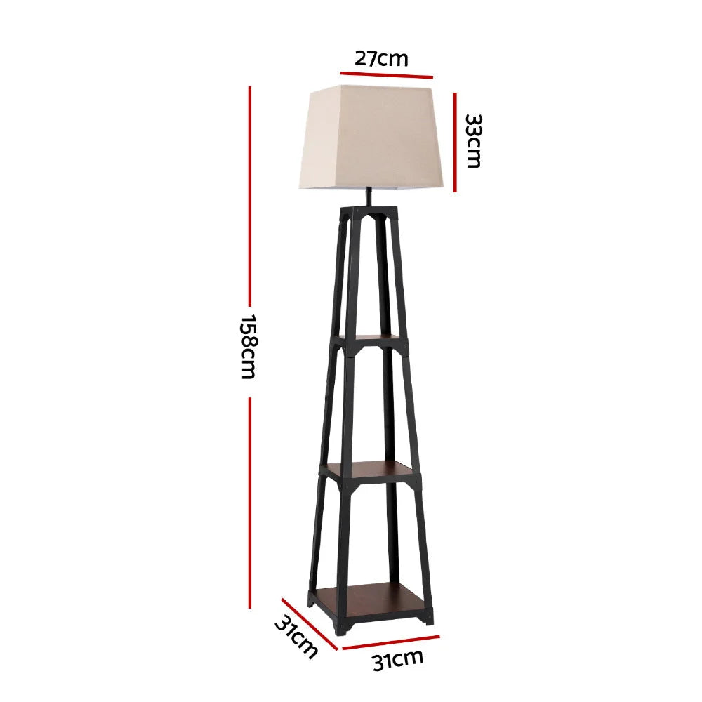 Artiss Floor Lamp 3 Tier Shelf Storage LED Light Stand Home
