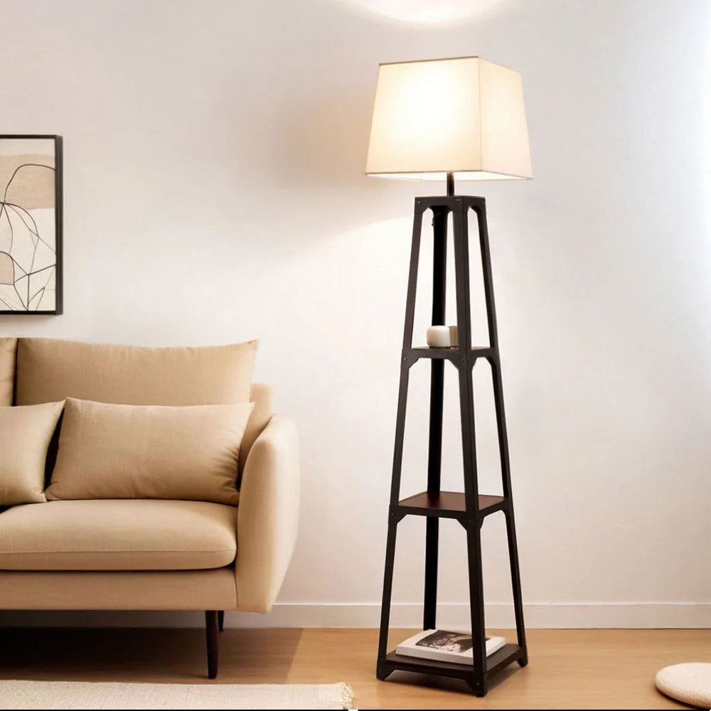 Artiss Floor Lamp 3 Tier Shelf Storage LED Light Stand Home