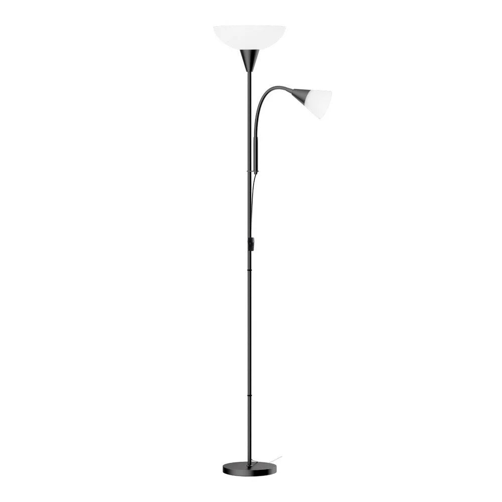 Black floor lamp mother with child living room office