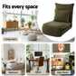 Green floor lounge sofa with useful parts and product scale
