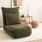Green floor lounge sofa with size cues and product form