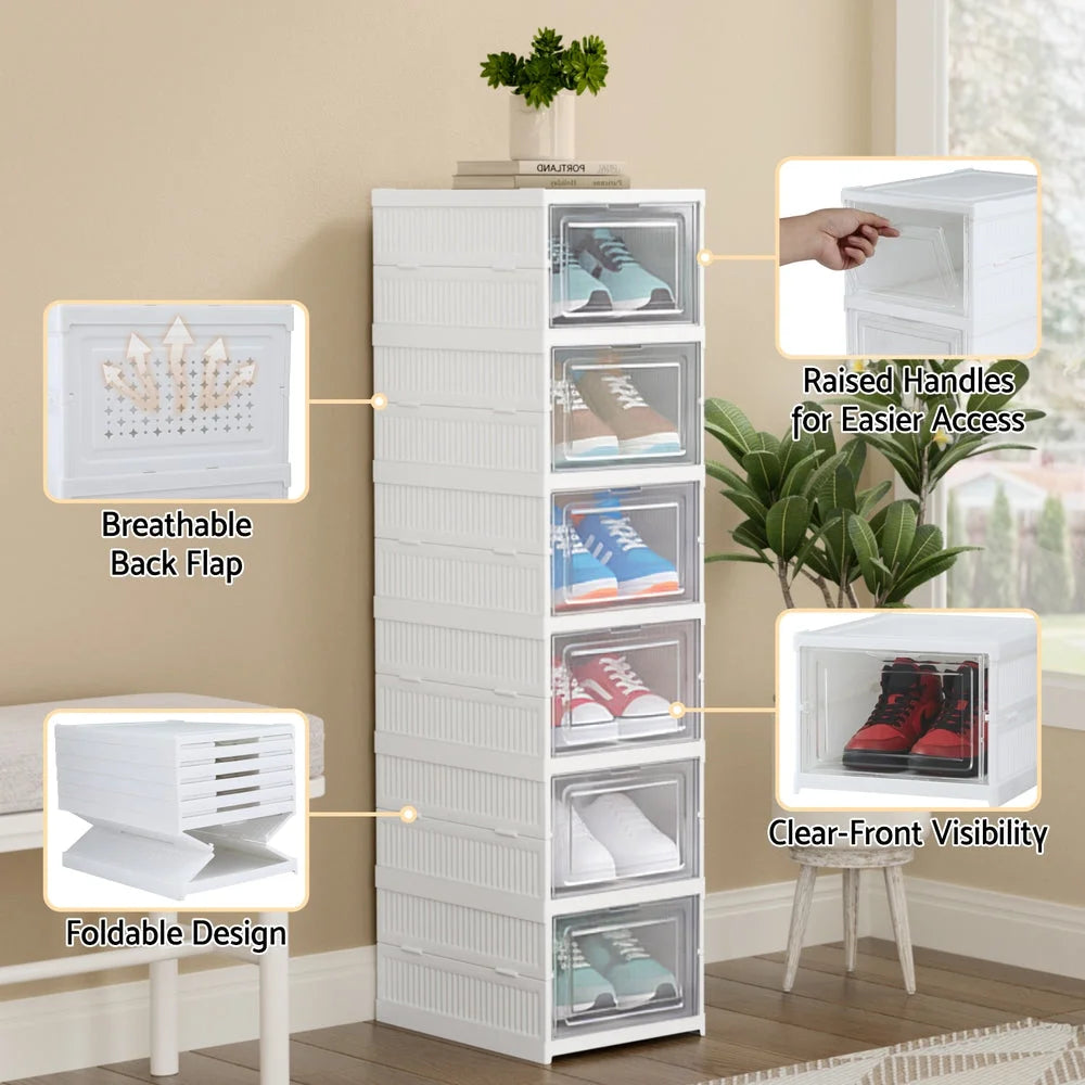 Storage shelf Foldable Shoe Rack Organizer Six Tier