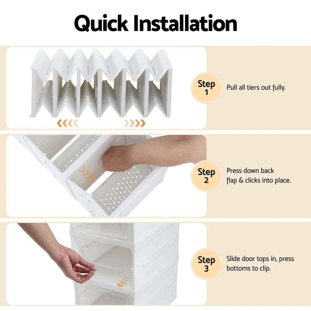 Foldable Shoe Rack Organizer 6 Tier Storage Shelf Hallway